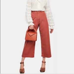 Free People We The Free Patti Cropped Wide Leg Pants Sz 27